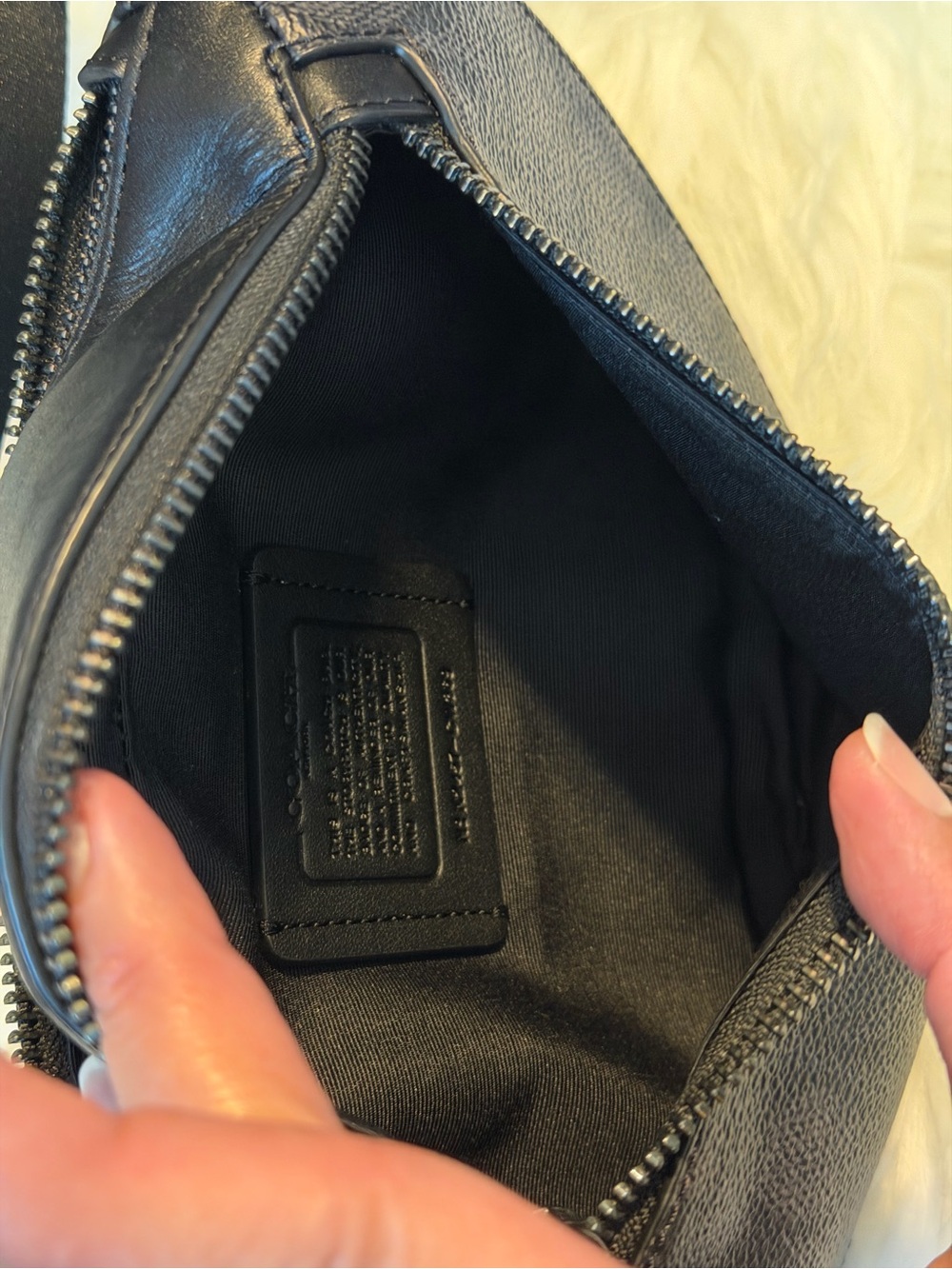 COACH Warren Mini Belt Bag/Fanny Pack Black Signature Coated Canvas No Hang Tag - Picture 6 of 16